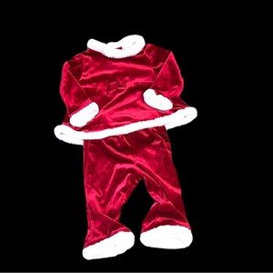 Rose Cottage 12 mo Santa Outfit - 2 pc